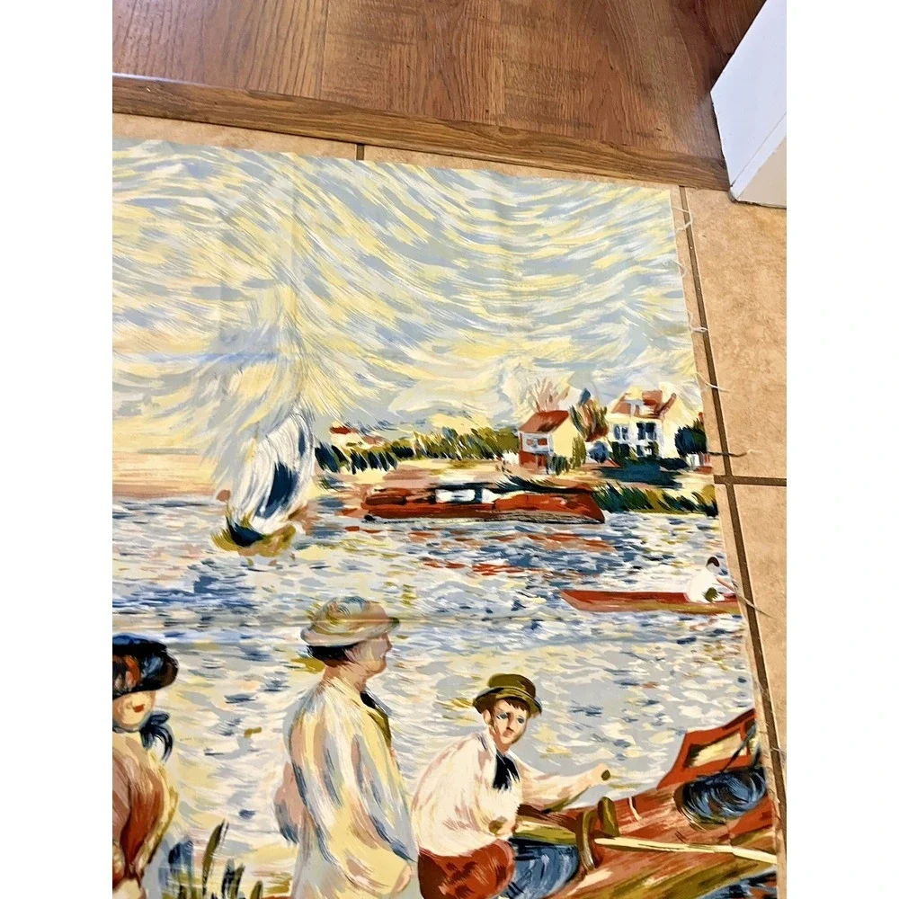 Large Fabric Panel Piece Impressionist Painting Monet Look Quilting Crafts 61x32